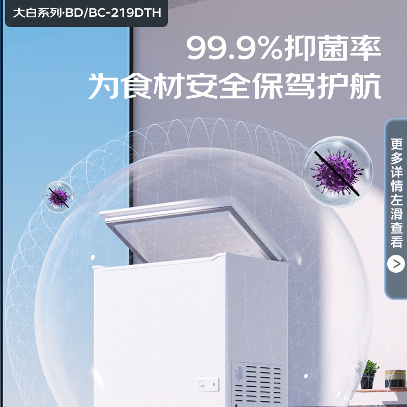康佳(KONKA) 219升大容量冰柜家用商用冷藏冷冻转换 一级能效单温 节能冰箱 BD/BC-219DTH