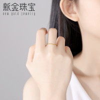 新金珠宝 足金999时尚黄金女戒 古法戒指纤细足金尾戒 情人节送女友 [1042]