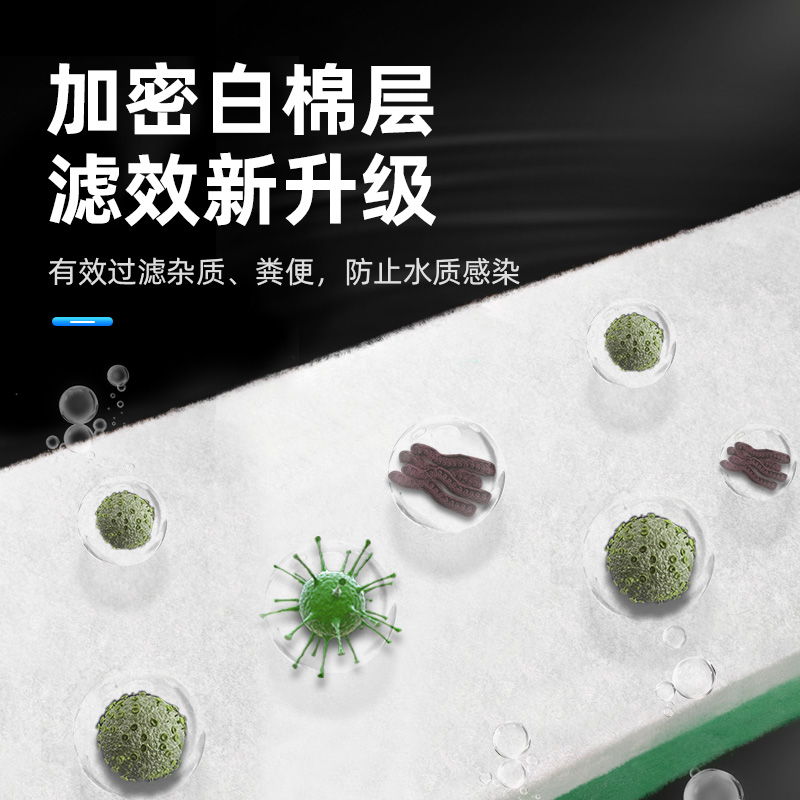 鱼缸过滤棉洗不烂高密度过滤材料器净化超生化绿白海绵专用藤棉高清大图