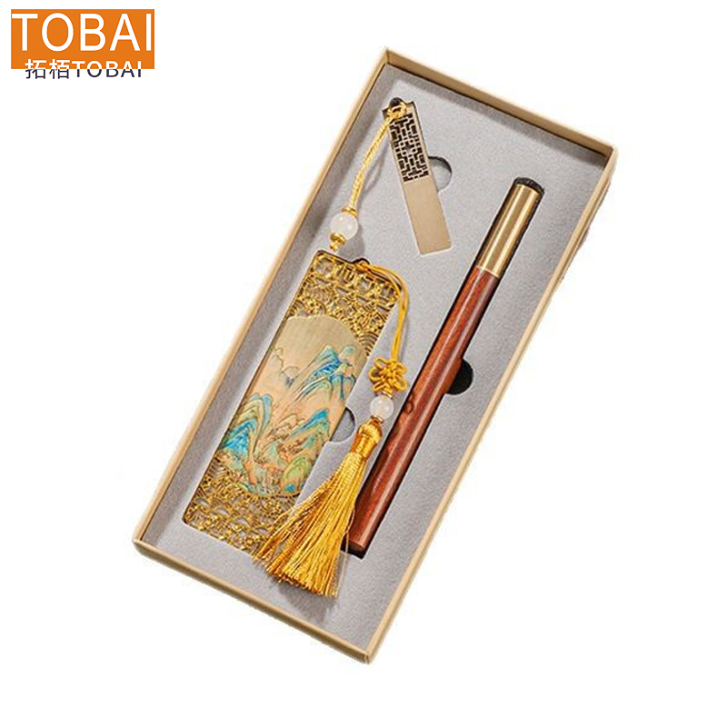 拓栢 古风文创金属书签礼品套装 BW-37C 盒高清大图