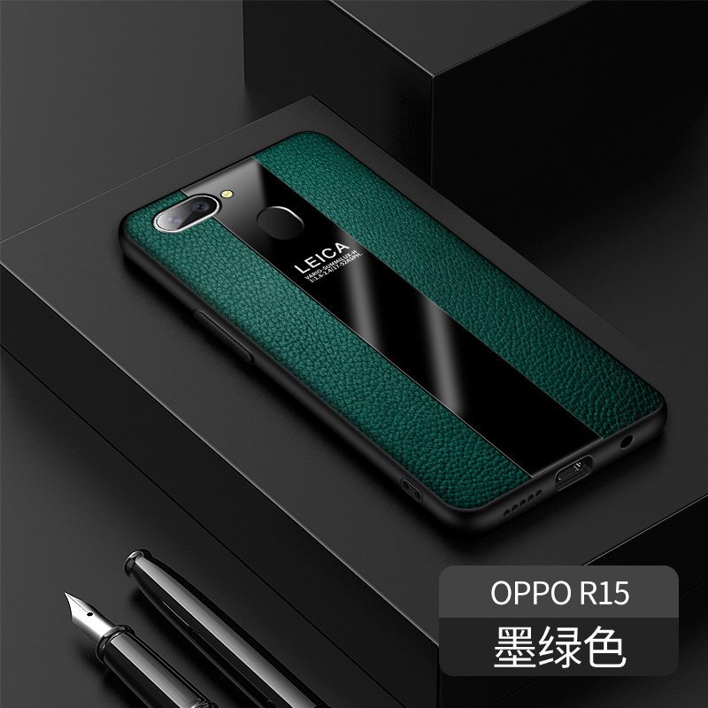 [送膜]高铭宣 oppor17手机壳17pro保时捷皮套oppo r15防摔硅胶r15梦境版全 OPPOr15[墨绿色]