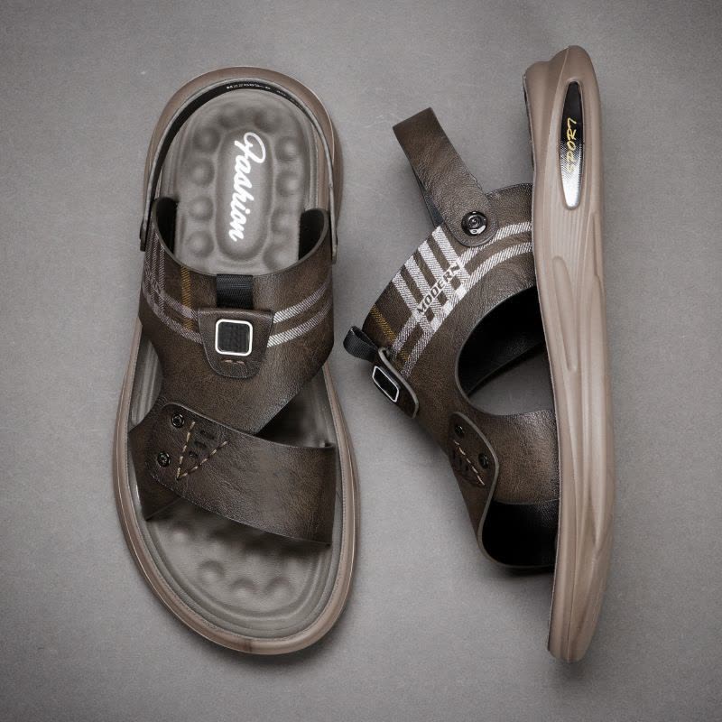 厂家批发夏季新款男士凉鞋休闲户外两用韩版潮流防滑拖鞋图片