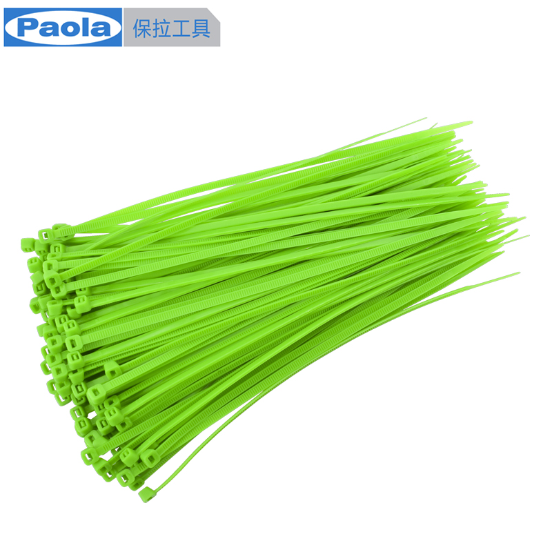 [苏宁自营]保拉(Paola) 绿色优质尼龙扎线带3.6×250mm(100根)捆/绑/理/束线带 5867