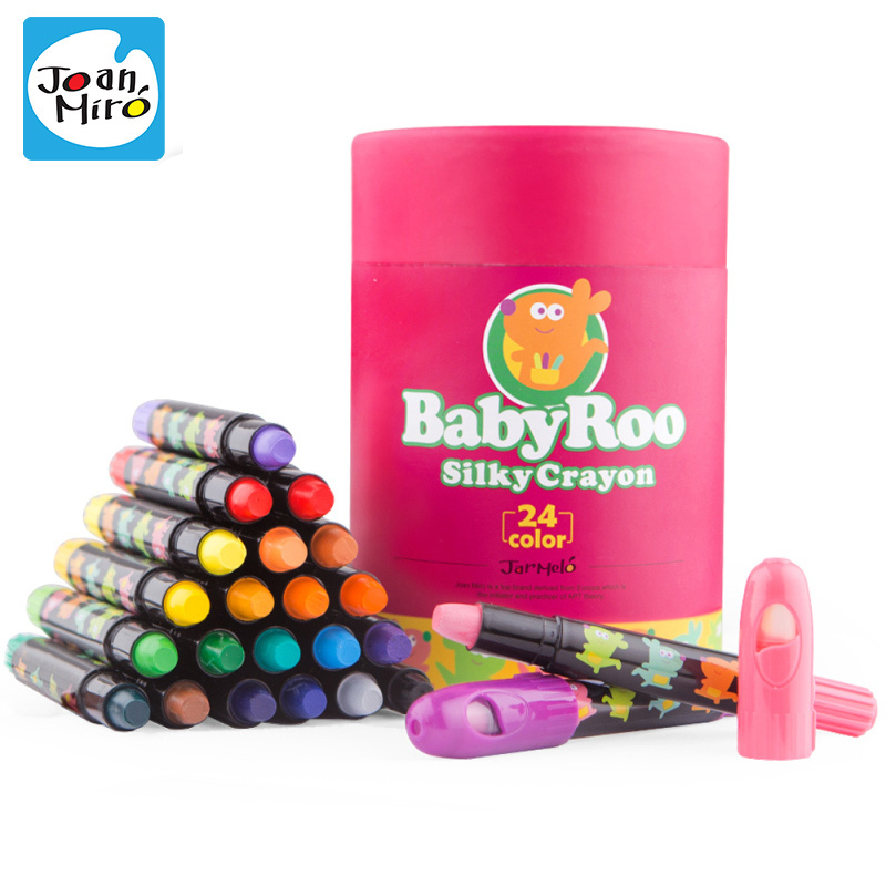 JoanMiro美乐儿童蜡笔安全无毒可水洗画笔套装彩笔幼儿园彩色旋转蜡笔宝宝画画24色婴儿绘画涂鸦笔炫彩棒水溶性24色高清大图