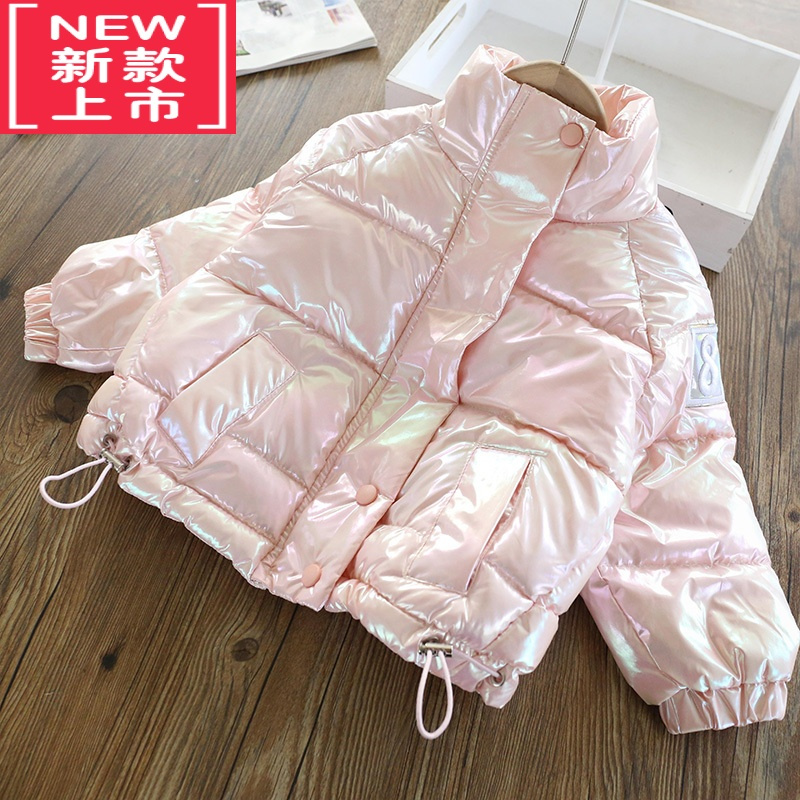 可莉允免水洗儿童秋冬羽绒棉服装女童加厚保暖外套百搭潮拉链款立领