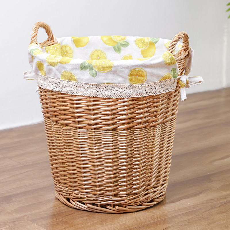 脏衣服收纳筐衣物篮家用布艺洗衣篮藤编脏衣篓大号放衣服的收纳筐 小号原木柠檬