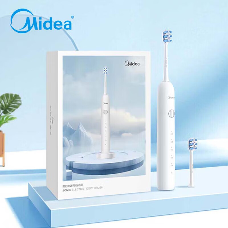 美的电动牙刷男女成人软毛刷声波全自动送礼物防水感应式充电成人MR1系列极地白 MC-AJ0101 GM高清大图