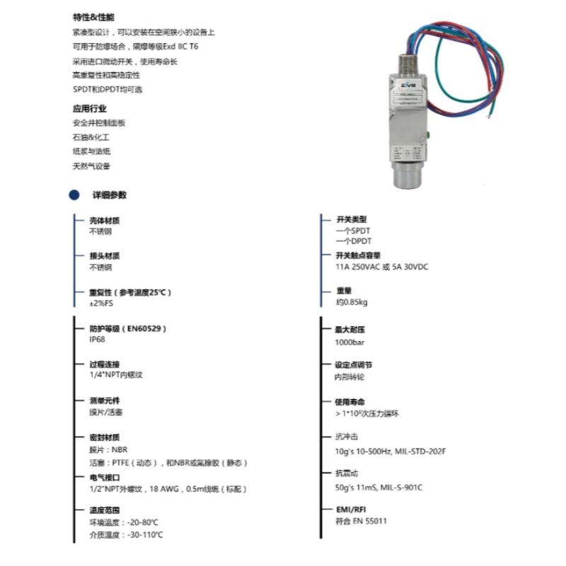 ZIVE 压力开关ZIVE-1006474 个高清大图