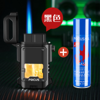透明防风充气打火机创意LED发光可视气仓个性金属点烟器送男友潮