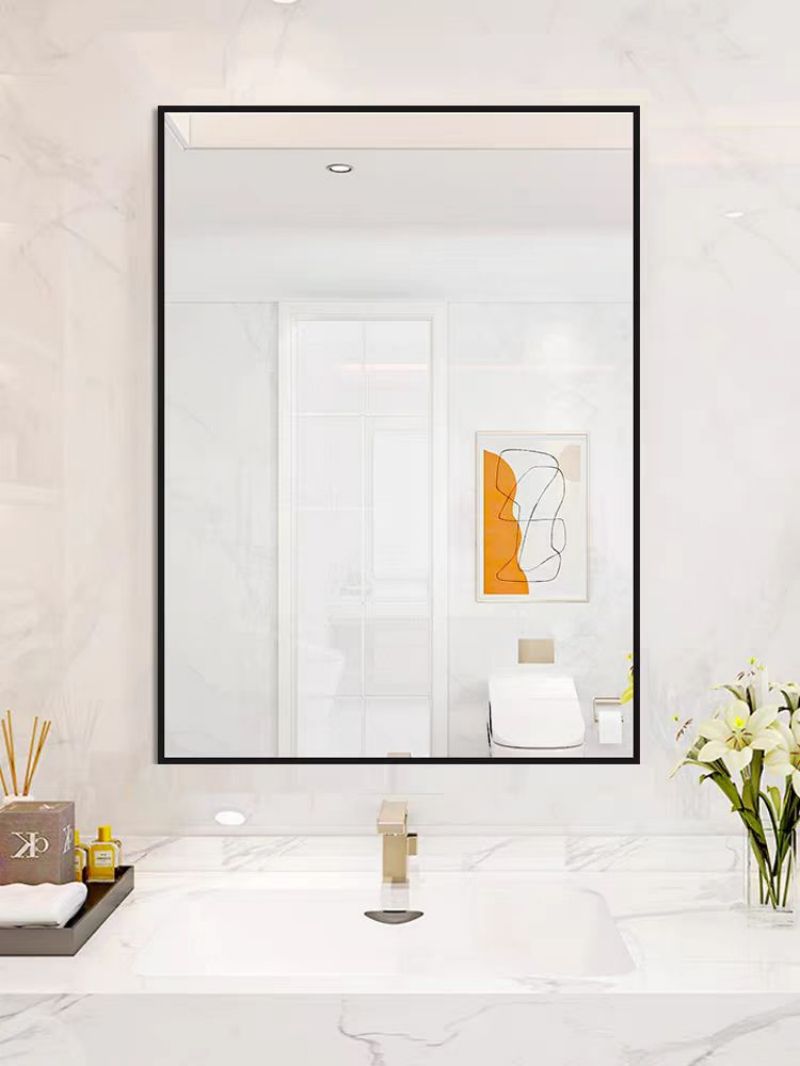 澎铭源穿衣镜有框浴室镜 化妆镜 卫生间镜子60*80cm/块高清大图