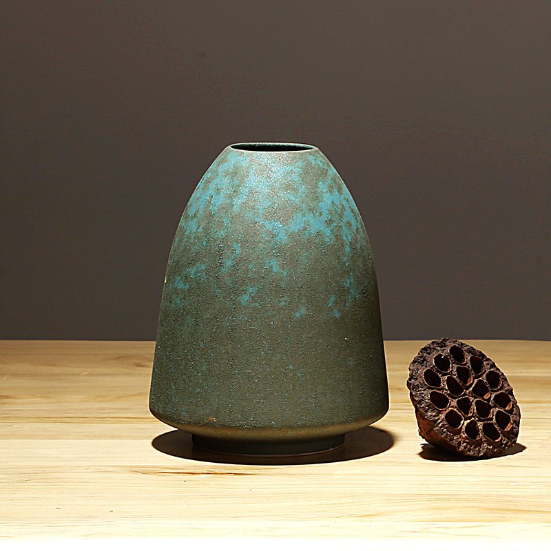 景德镇陶瓷器花瓶新中式餐桌子工艺品客厅插花电视柜干花装饰摆件