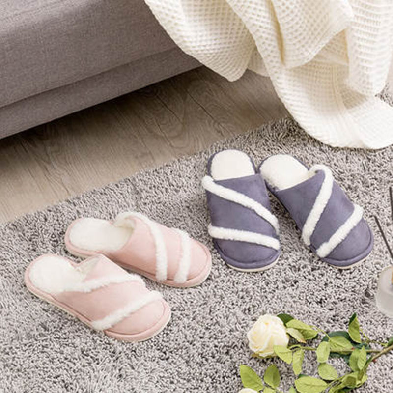 名创优品(miniso) 时尚旋转毛毛棉拖男女秋冬毛拖鞋保暖室内居家拖鞋(39-40码)礼品送爱人朋友