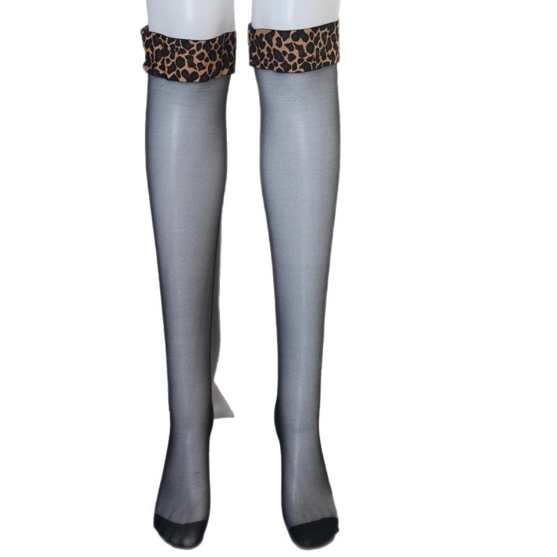 长夜漫漫情趣内衣性感豹纹情趣丝袜过膝吊带一体袜大腿袜女7001高清大图