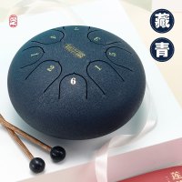 鲁儒空灵鼓琴儿童启蒙初学者手敲彩色系钢舌空色鼓手指琴手碟正品莲花鼓石绿色6寸8音简单的打击乐器