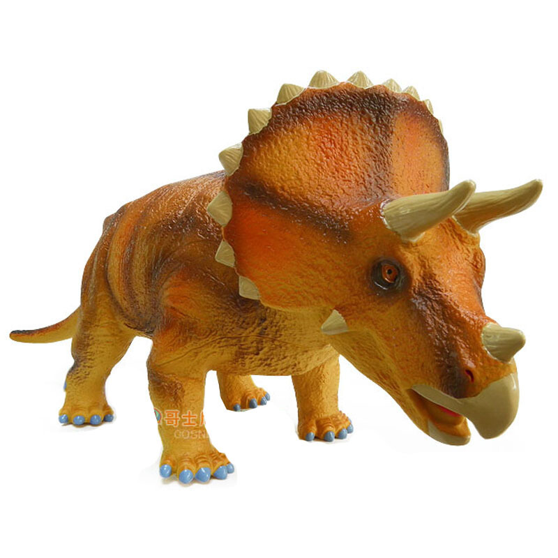 儿童仿真软模型塑胶恐龙鳄鱼侏罗纪霸王龙三角龙剑龙大号玩具独角龙