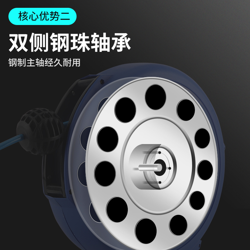 古达气鼓自动伸缩卷管器气修PU夹纱管气动工具12*8MMx5气管收缩式风管 气鼓双层夹纱管10x6.512米