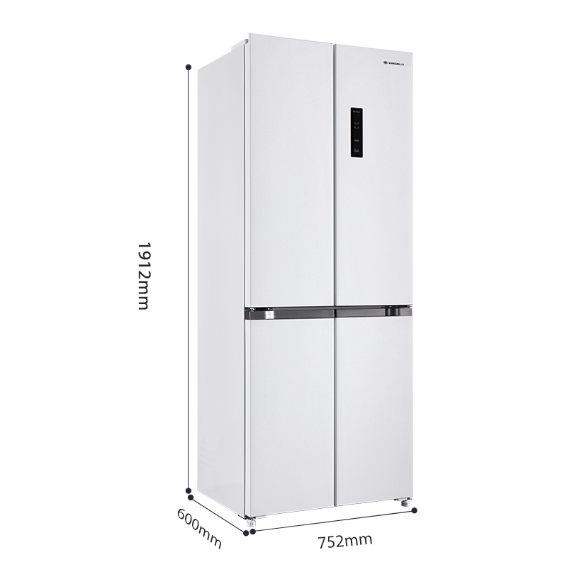 上菱439升十字对开四开门全空间净味大容量家用电冰箱 60cm超薄平嵌底部前置散热 BQE439PWFL(岩白)