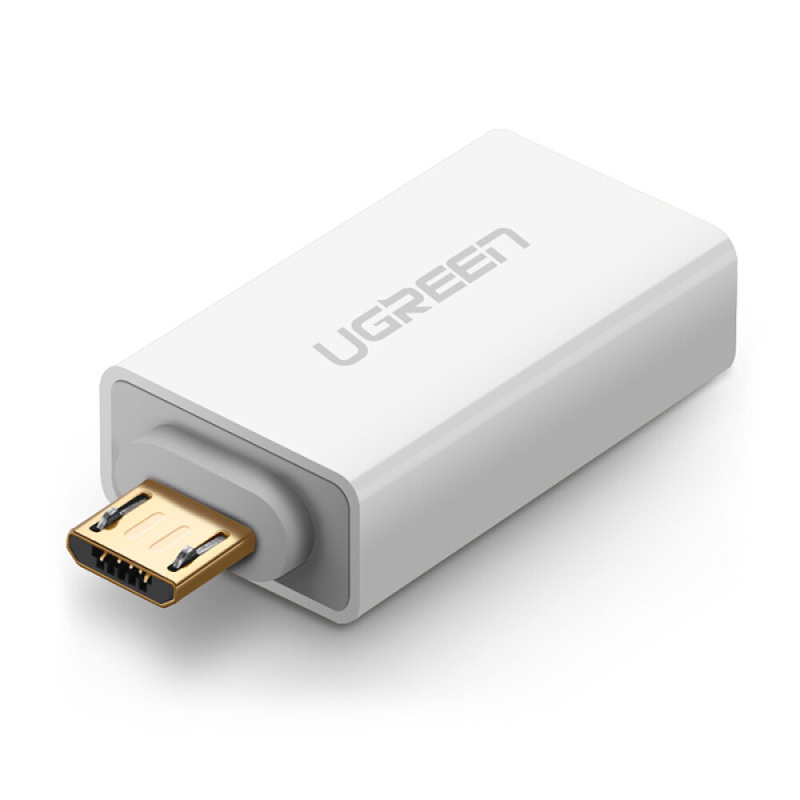 绿联 OTG数据线转接头 Micro USB转USB2.0转换头 通用华为小米oppo荣耀手机接U盘 30529 白