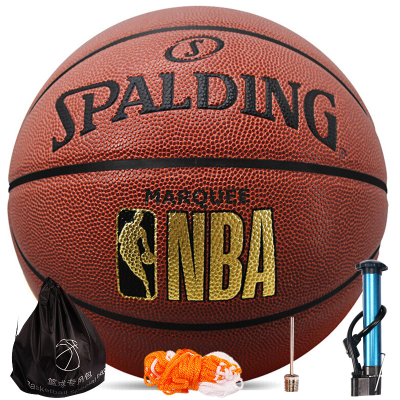 斯伯丁SPALDING篮球通用篮球76-315 PU材质NBA烫金比赛篮球7号标准蓝球