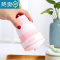 敬平折叠水杯便携式可装沸水杯子户外旅行硅胶伸缩杯压缩漱口杯 芭比粉-450ml(赠折叠硅胶吸管1根)洗漱杯