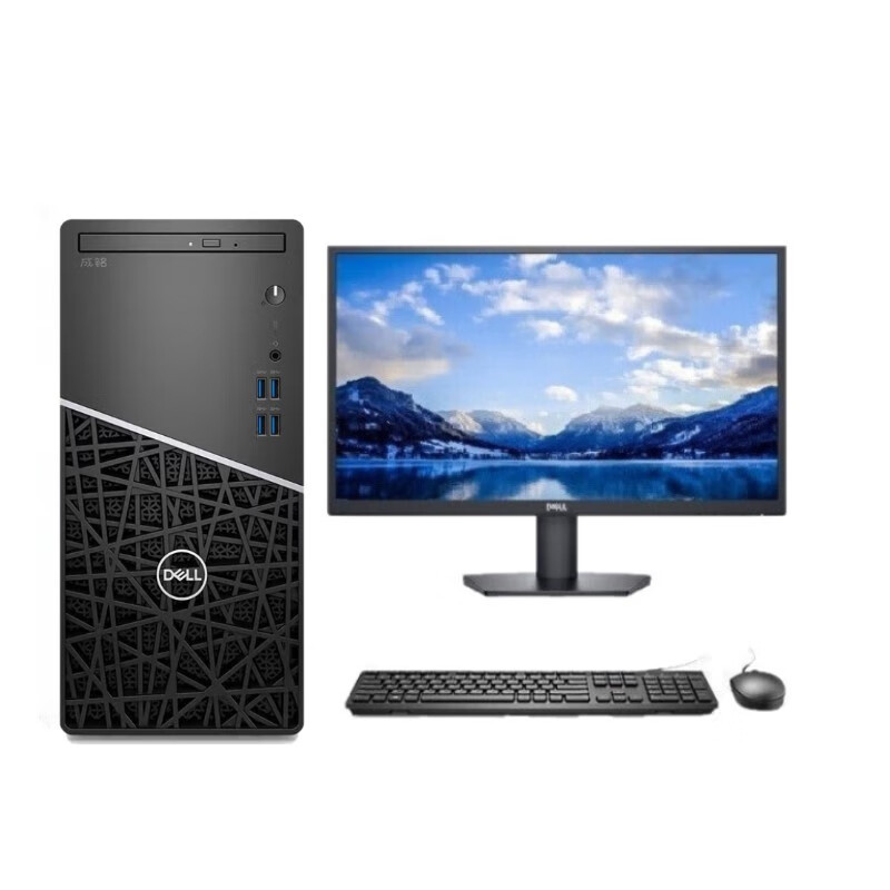 戴尔(DELL)成铭3901 十二代英特尔商用办公家用学生网课游戏电竞台式机电脑+23.8英寸(酷睿i7-12700 8G内存 1T机械+256G固态 集显)定制版主机