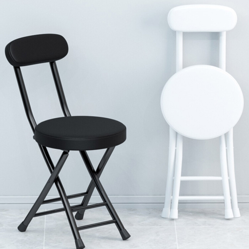 闪电客折叠椅子靠背凳子家用可便携圆凳小休闲椅餐桌餐椅简易靠椅省