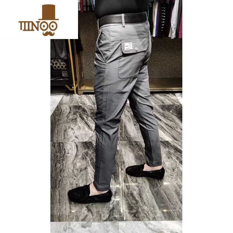 YANXU秋季新款男士修身直筒休闲百搭裤欧货商务帅气舒适男裤长裤小西裤高清大图