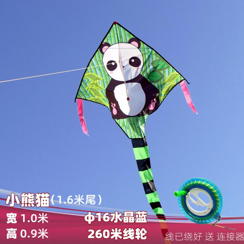 潍坊新款风筝微风易飞熊猫恐龙风筝2020儿童卡通风筝外贸出口风筝创意 三维工匠 小熊猫+260米线轮高清大图