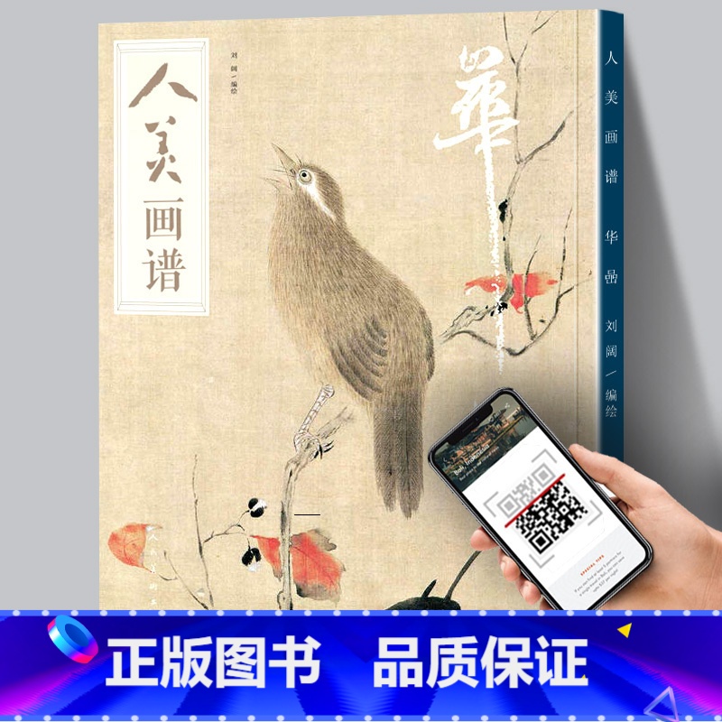 【正版】赠教学视频人美画谱 华喦高清大开本 国画山水花鸟画入门 国画临摹底稿范本华岩 中国画技法华喦山水画集画册全集国