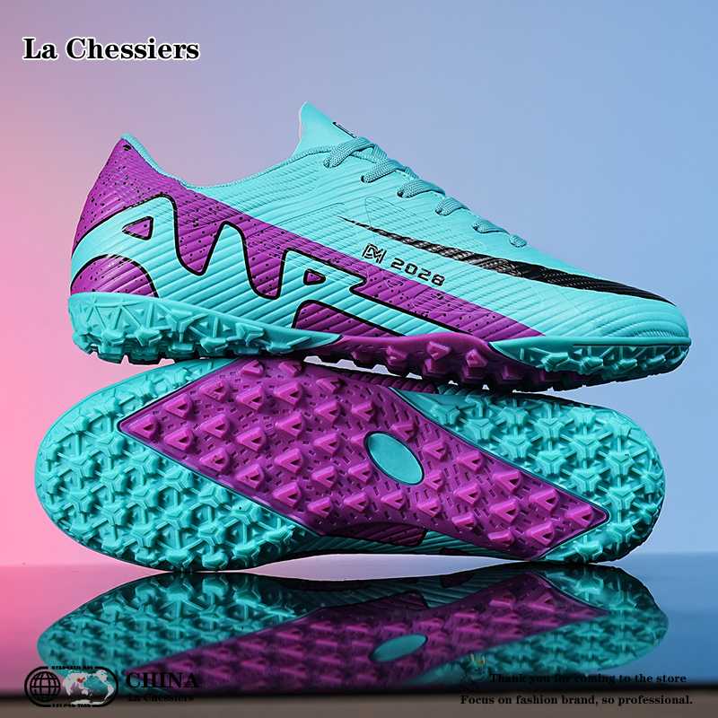 La Chessiers户外青少年足球鞋tf碎钉儿童训练鞋防滑男童小学生女童ag长钉成人球鞋大码小码 黑红X905-1长钉 40码