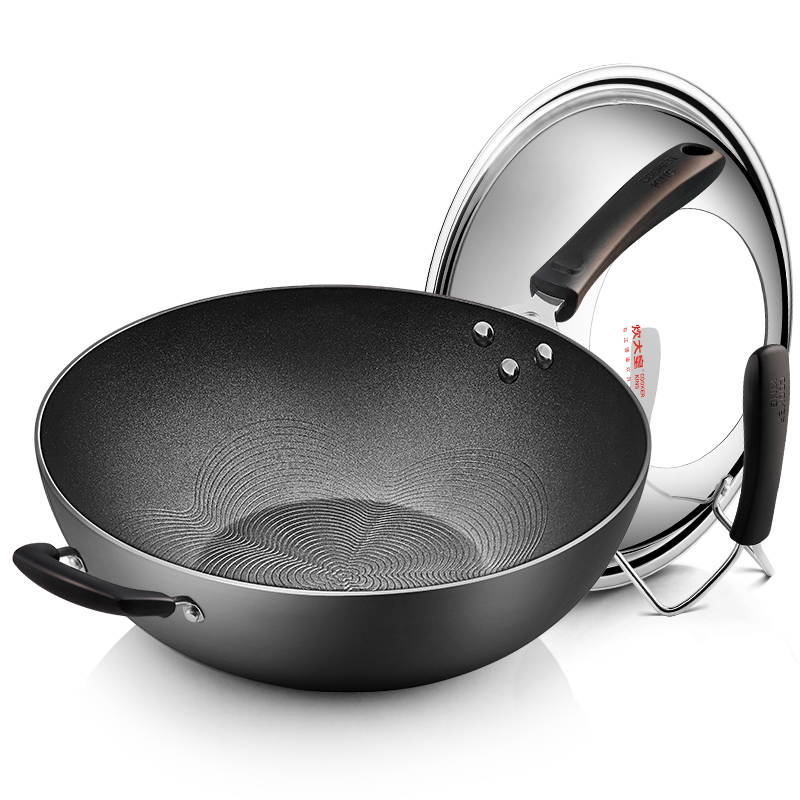 炊大皇(COOKER KING)套锅 钛晶四件套不粘锅蒸锅28CM菜板刀具组合锅具