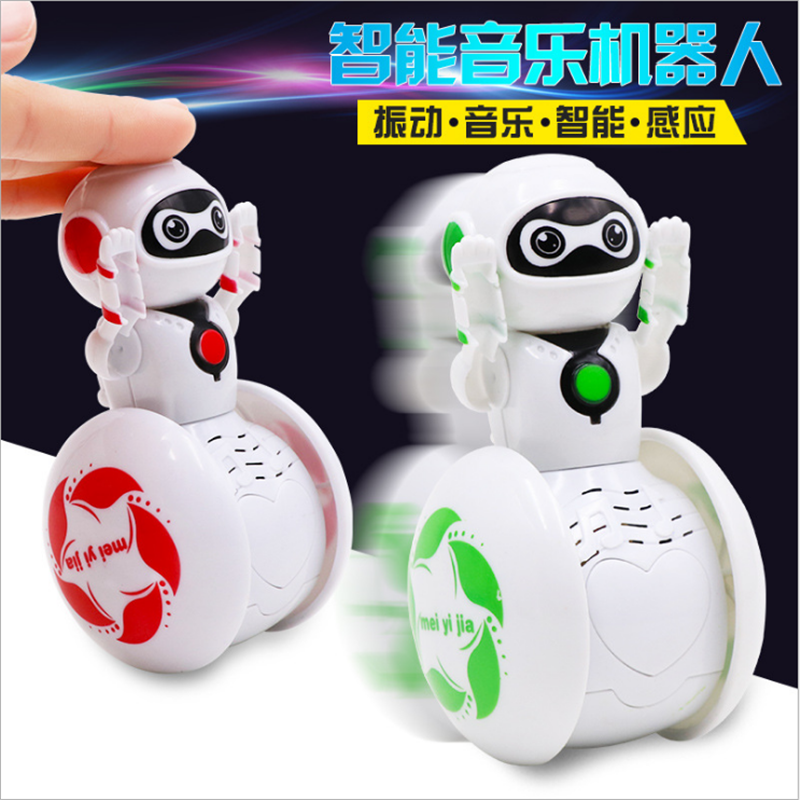 不倒翁智能音乐机器人 带灯光音乐声控感应机器人 儿童益智早教玩具
