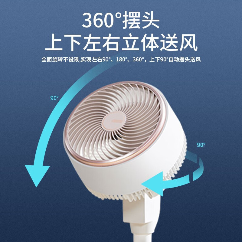 艾美特(AIRMATE)空气循环扇 FA20-RD67-1 直流变频遥控电扇 大风速低噪 家用空气循环扇 白色高清大图