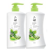 六神沐浴露清凉爽肤绿茶+甘750ml*2瓶男女士家庭通用沐浴乳沐浴液清爽洁肤