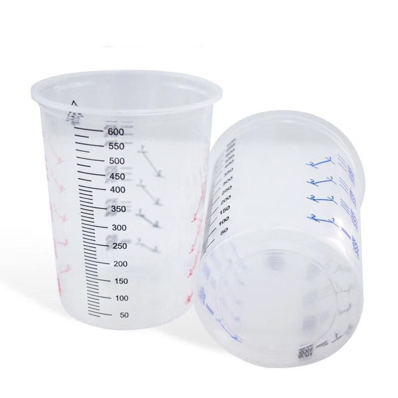乾视禧 一次性透明塑料刻度杯 600毫升 100个/组 GZNY-292 10组起购