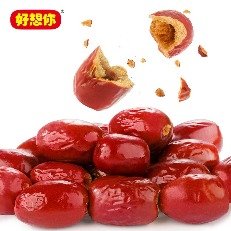 [3袋脆灰枣]好想你脆灰枣175g*3袋香酥脆枣无核红枣零食独立小袋包装苏宁宜品推荐