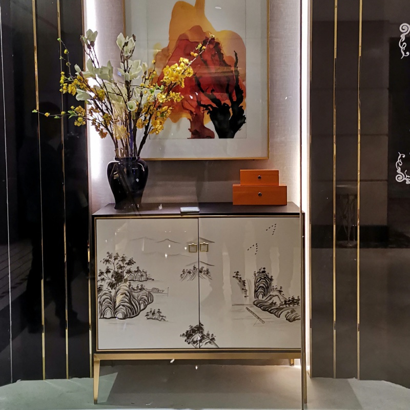 檀星星现代新中式实木玄关柜玄关桌酒店装饰柜鞋柜玄关台餐边柜电视柜