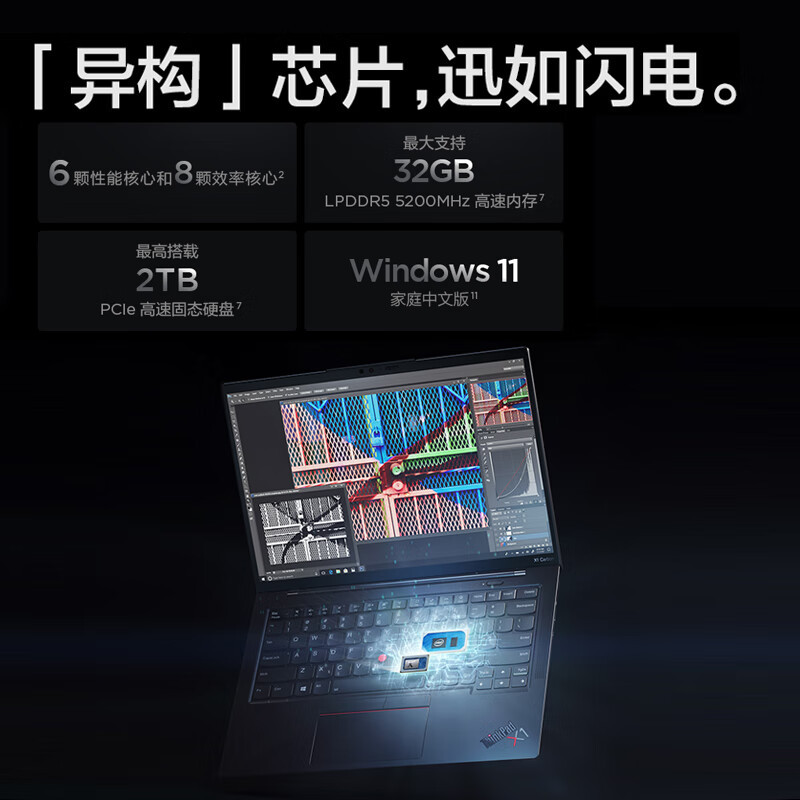 联想ThinkBookPad X1 Carbon 酷睿i5-1240P 16G 1T 2.2K屏 14英寸轻薄便携商务旗舰笔记本电脑