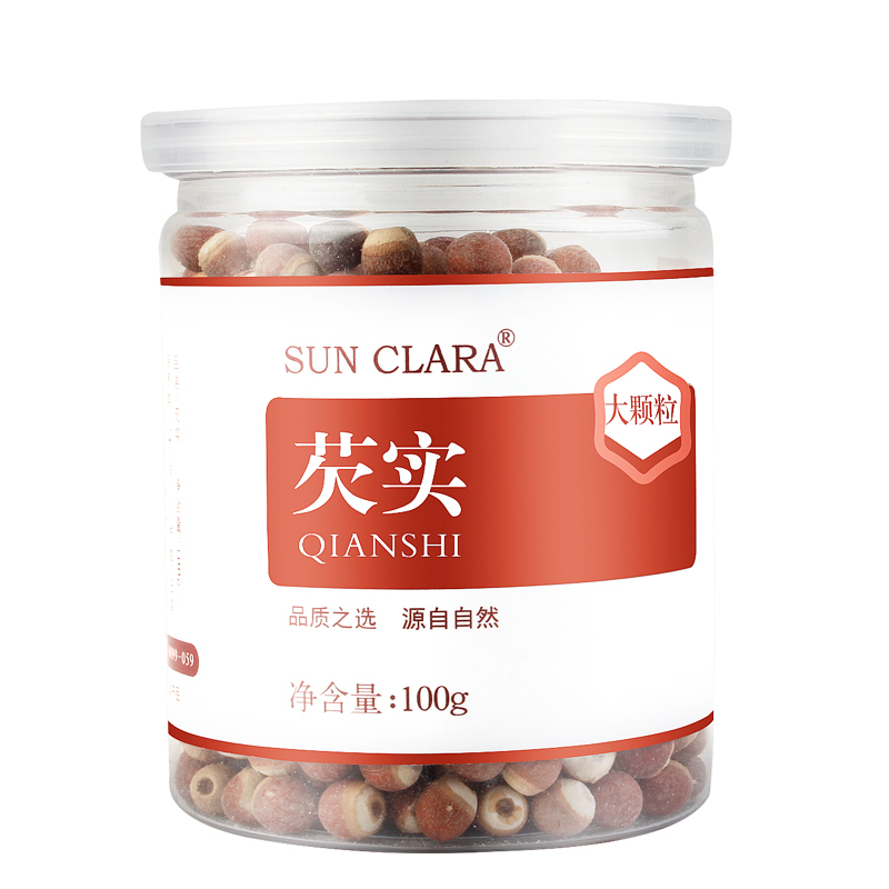 桑克拉sunclara芡实100g瓶新鲜圆粒鸡头米红皮芡实干货