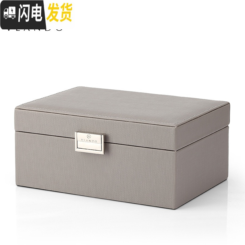 三维工匠首饰收纳盒公主欧式韩国饰品盒木质带锁项链耳环盒生日高清大图