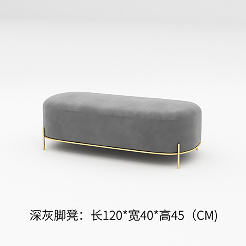 服装店小沙发现代简约美发店美容院小户型接待休闲双人沙发店铺用 深灰脚凳