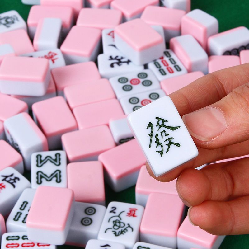 迷你小麻将旅行便携式小号麻将宿舍小型麻将mini袖珍麻将|22mm象牙色小麻将 简装[收纳桌版]