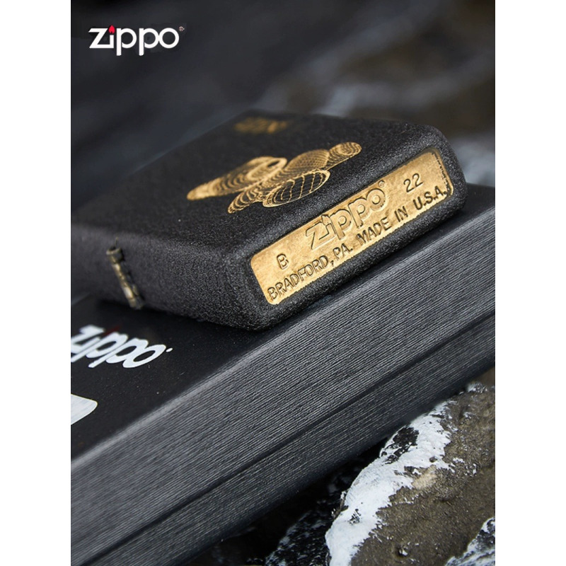 官方正品Zippo芝宝正版zp防风煤油打火机黑裂漆抱抱熊送礼zioop