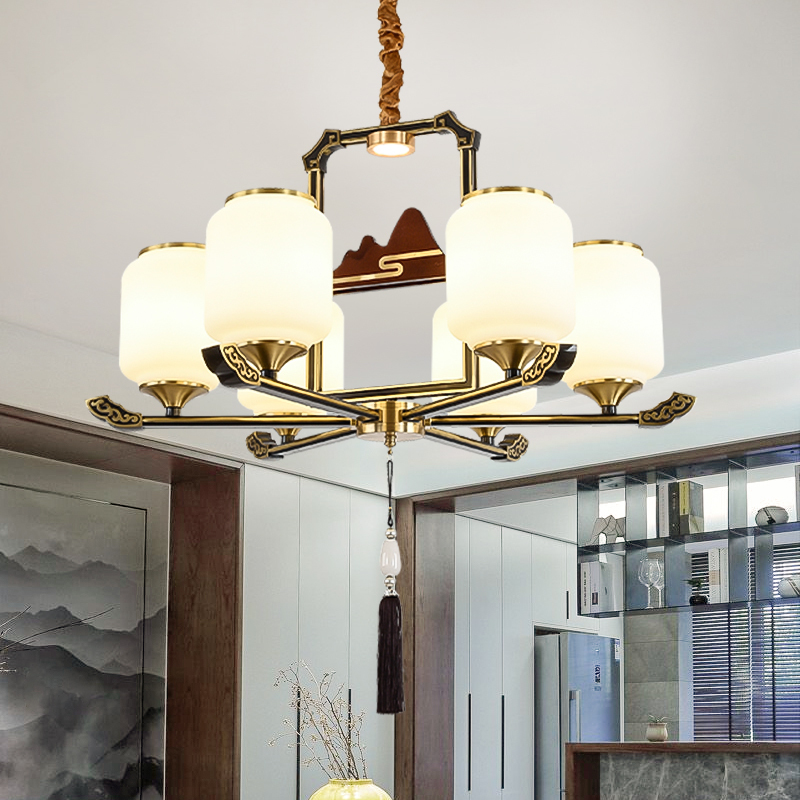 觅物 新中式全铜吊灯客厅吊灯新中式餐厅吊灯全铜系列中国风卧室餐厅
