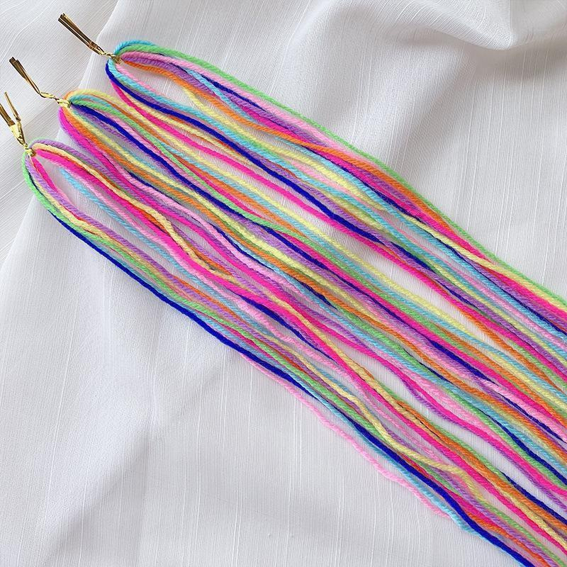 彩色扁绳5根吴昕乘风破浪同款头饰吴昕彩带编发彩绳七彩脏辫发绳头