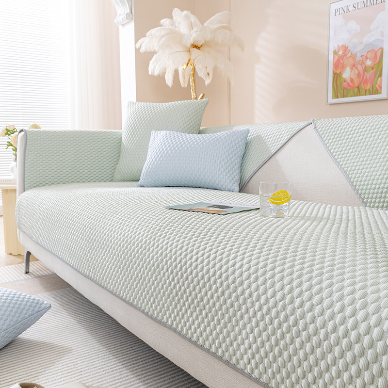 幸福派 沙发保护防滑套罩沙发垫简约盖布凉豆豆科技防滑凉席坐垫沙 发套罩高清大图