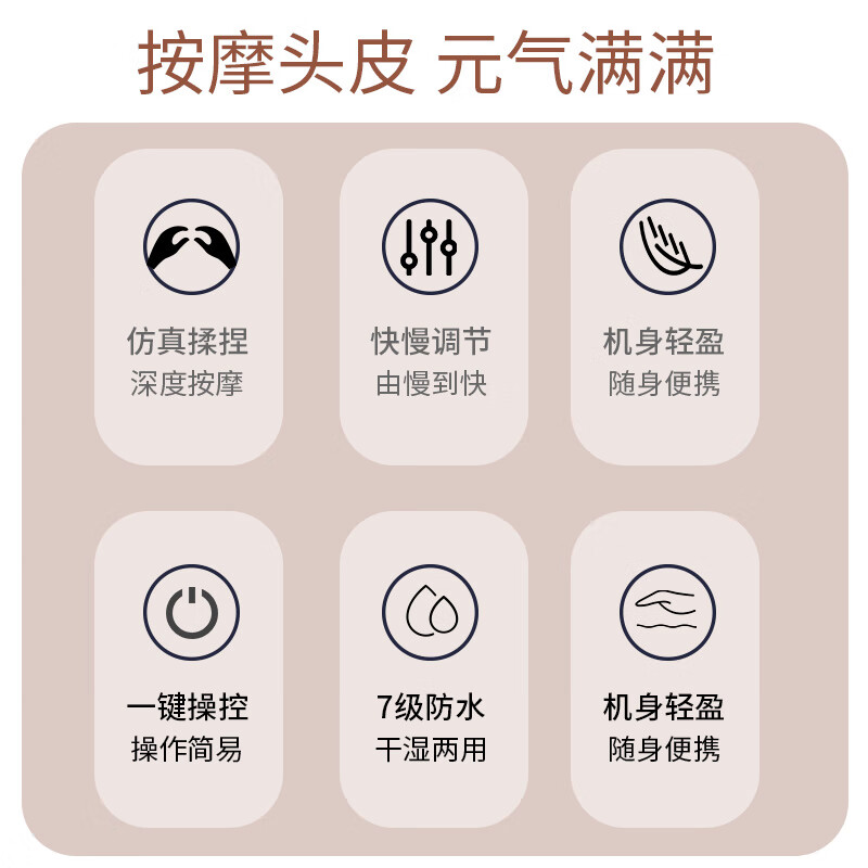 Chirimiri春枝漫野能按摩滋养头皮头部按摩防水淋浴可用解压舒爽头皮「漫养」头部按摩仪Model 3高清大图