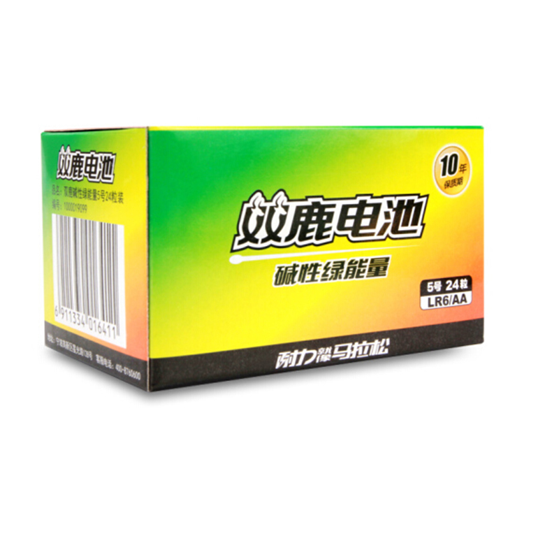 双鹿 5号电池五号碱性LR6电池5号AA电池24粒装