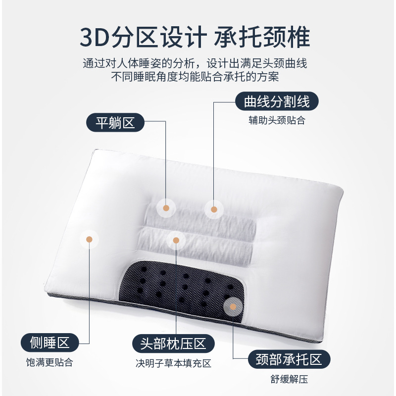 枕头决明子荞麦单人双人枕芯一对家用枕BB高清大图