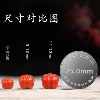 蒙料南红玛瑙柿子满肉柿子红圆散珠背云吊坠挂坠手串DIY配饰新款 满色满肉柿子8-9mm